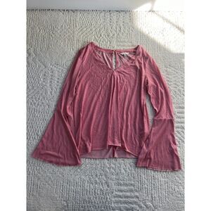 red and white striped bell sleeve top lucky brand